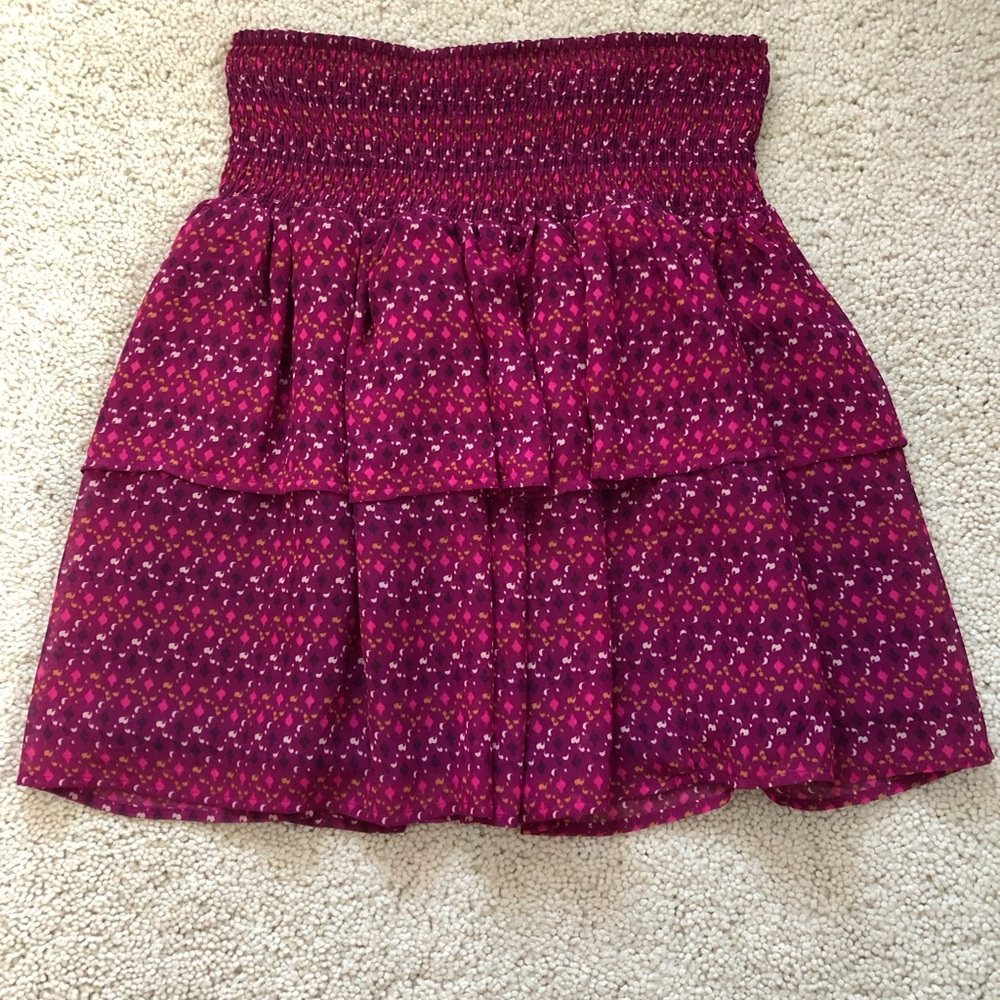 Old Navy, layered, burgundy and pink skirt